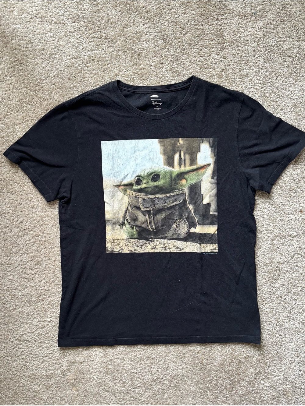 black baby yoda graphic tee